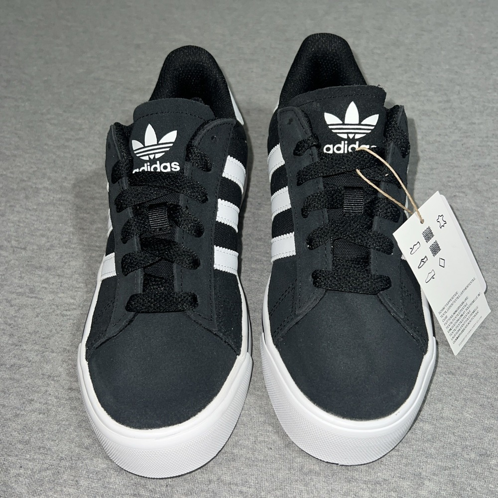 Adidas Campus Vulc J Black White Retro Sneakers Womens 6.5 Kids 4.5 IH8038 - Picture 4 of 16